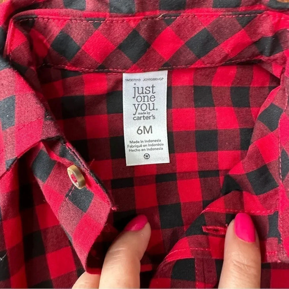 CARTERS Baby Boy 6Month Outfit Red‎ Plaid Vest Dressed Up - Picture 4 of 5